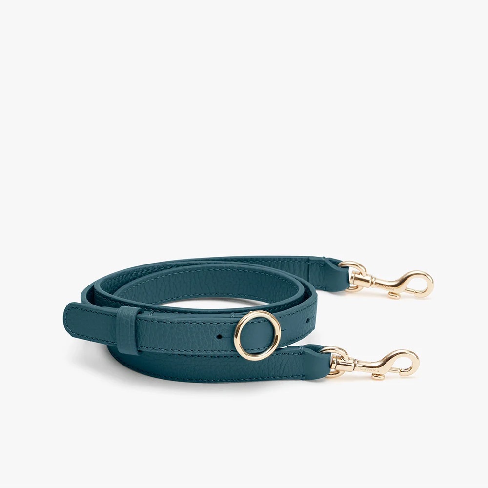 Cuyana Adjustable Strap in Deep Ocean Pebbled Leather